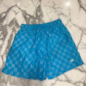Nike turquoise gingham nylon shorts